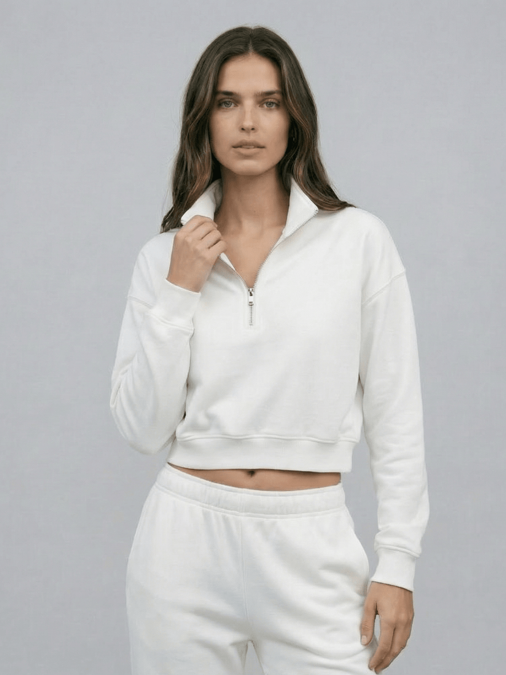 Cropped half-zip