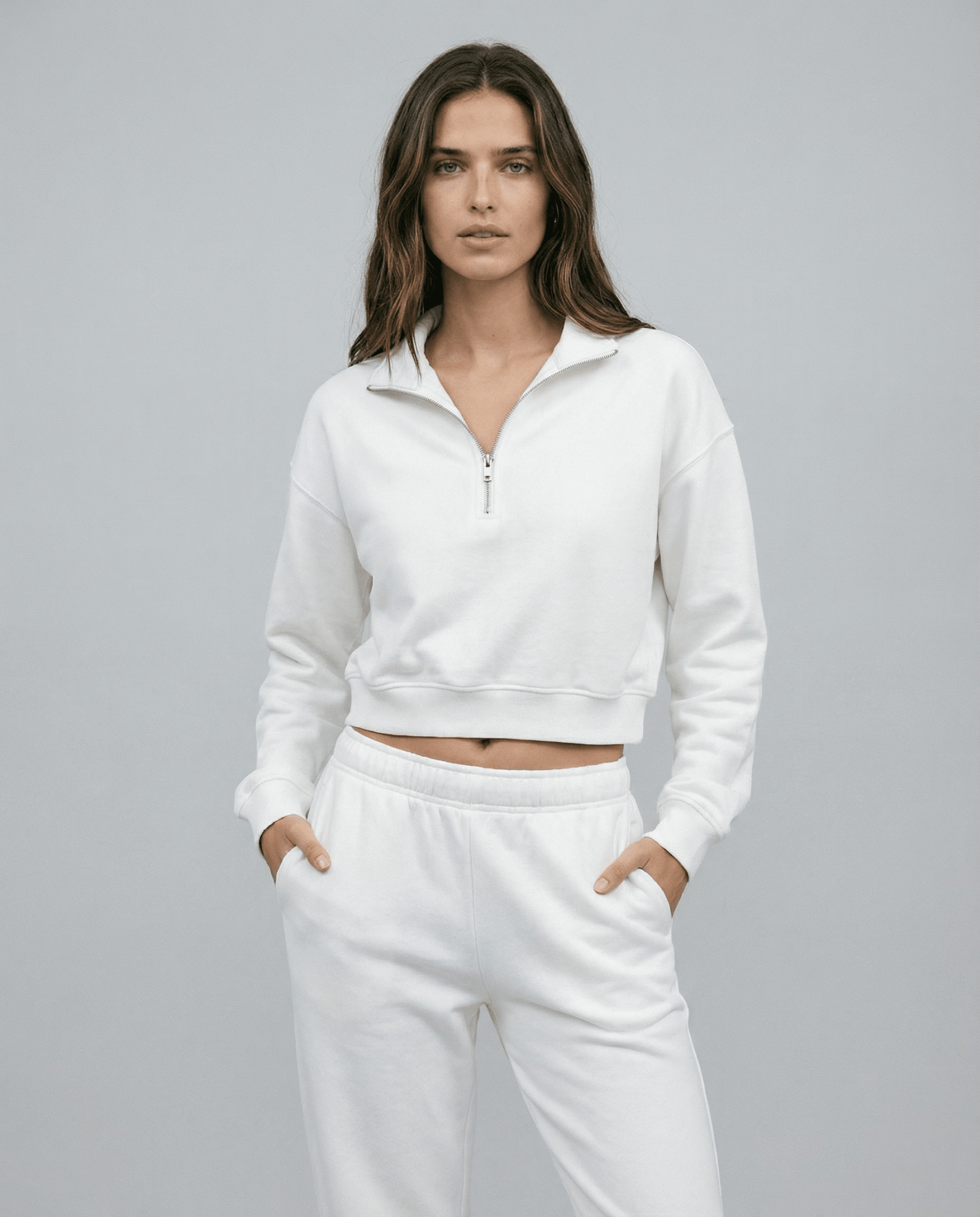 Cropped half-zip
