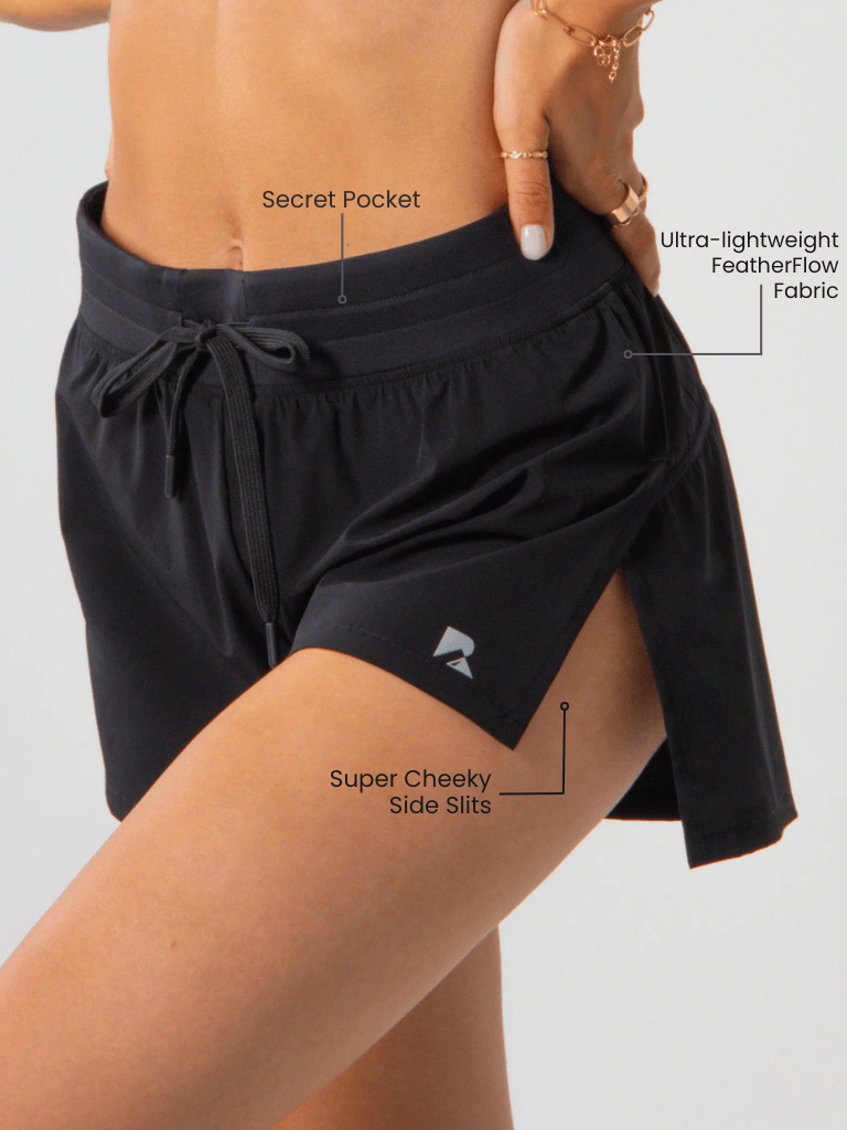 Cheeky Black Flyaway Shorts | Women's Running & Workouts | Runner's Athletics